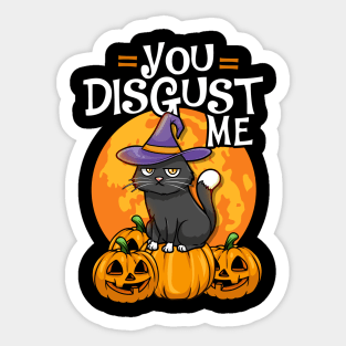 You Disgust Me - Funny Halloween Cat Costume Sticker